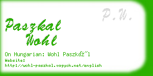 paszkal wohl business card